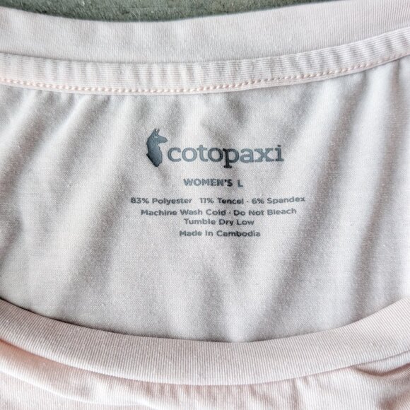 Cotopaxi Women's Cala Active T-Shirt Short Sleeve Split Back pale ppink large - Picture 5 of 6